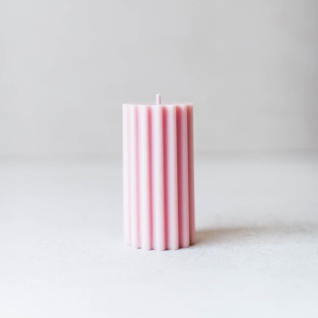 Ribbed Pillar Candle