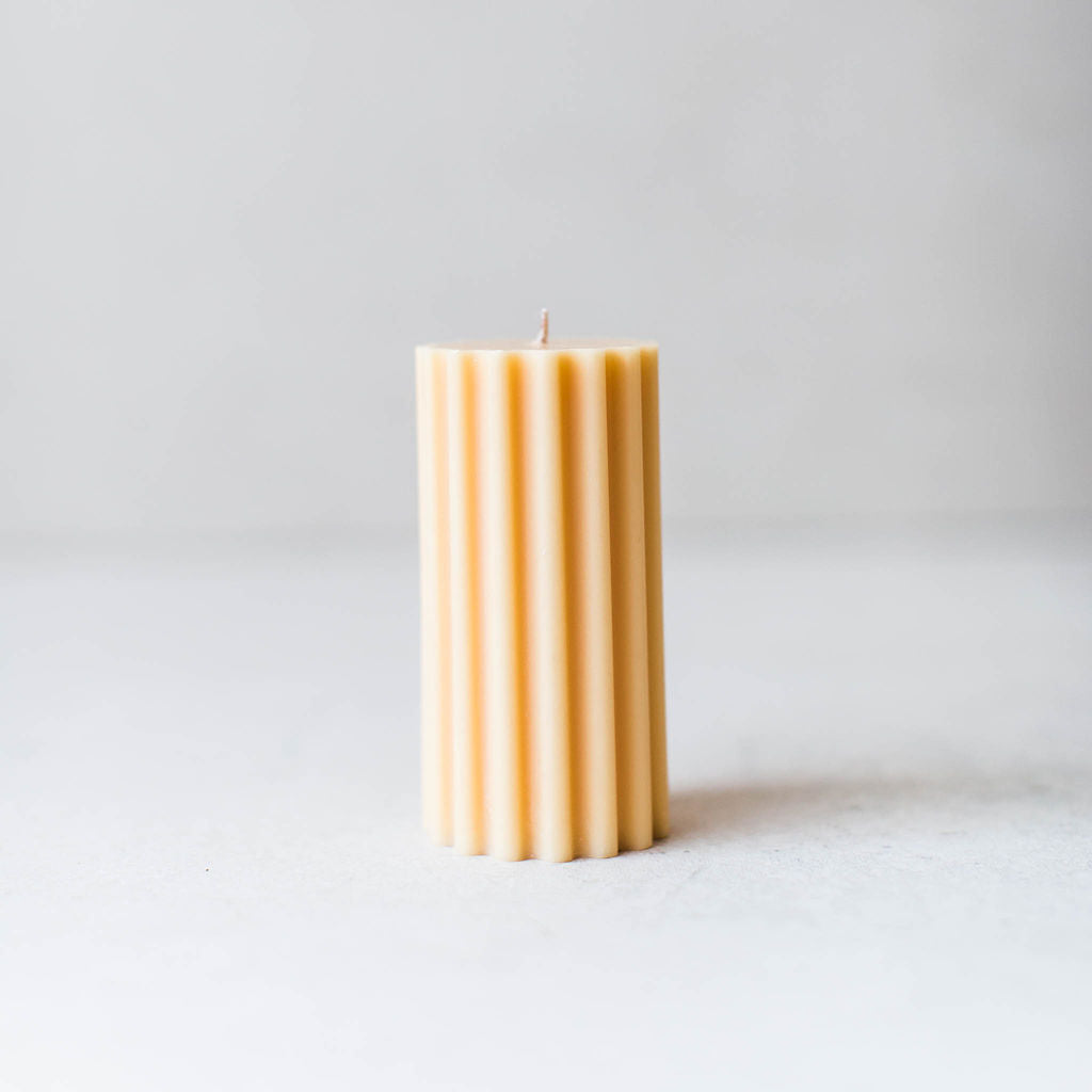 Ribbed Pillar Candle