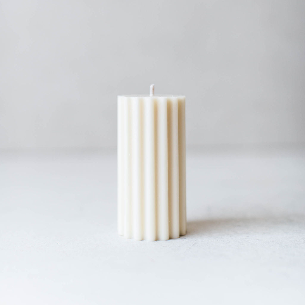 Ribbed Pillar Candle