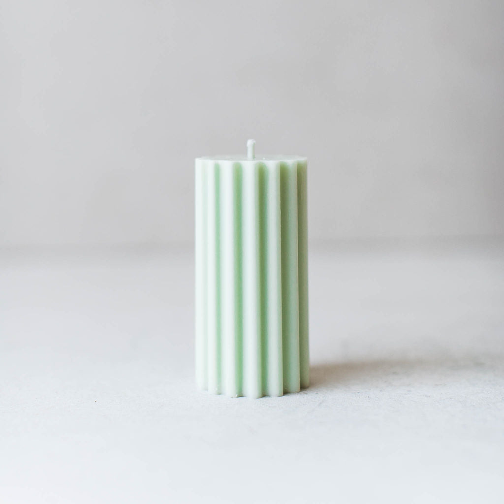 Ribbed Pillar Candle
