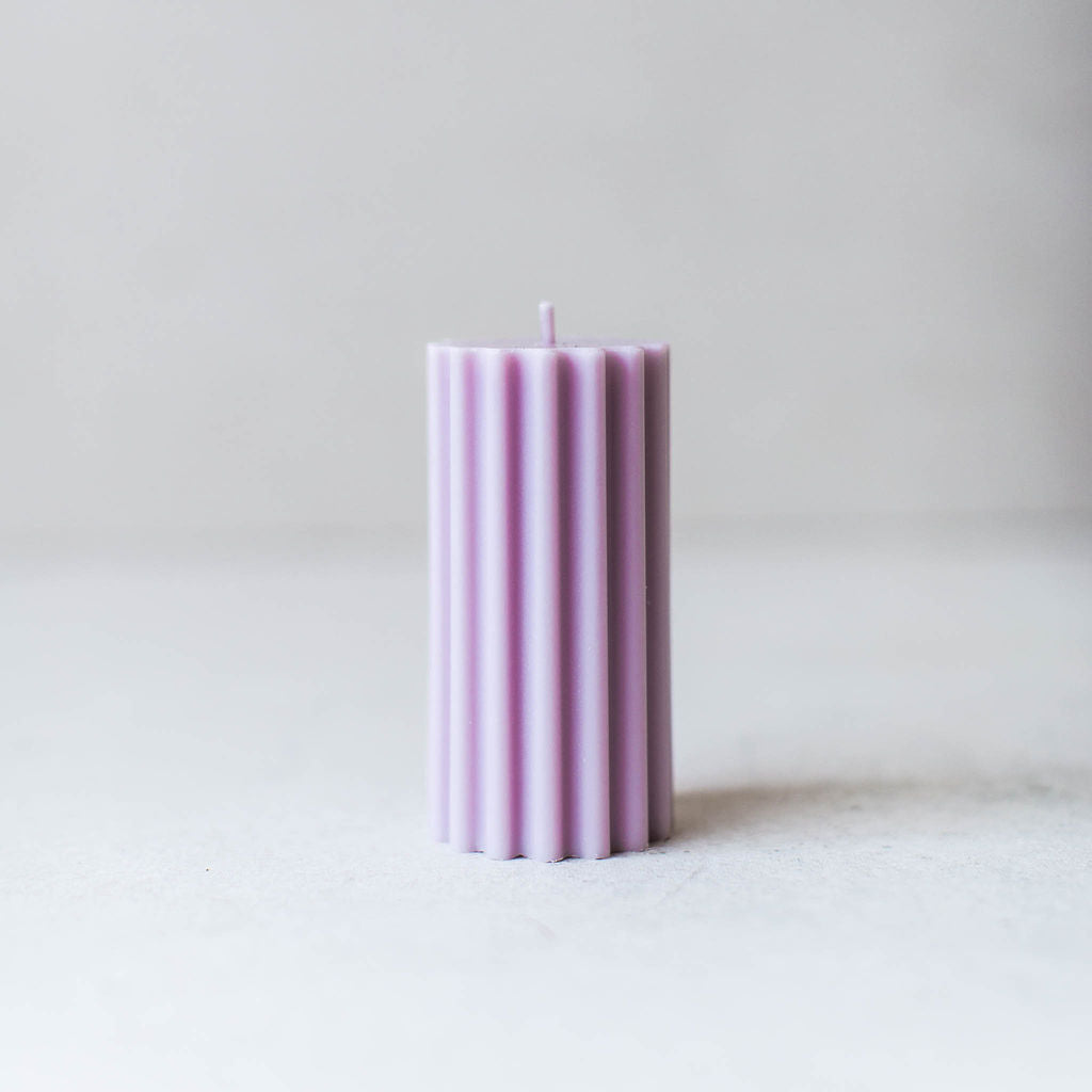 Ribbed Pillar Candle