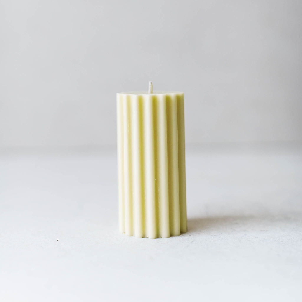Ribbed Pillar Candle