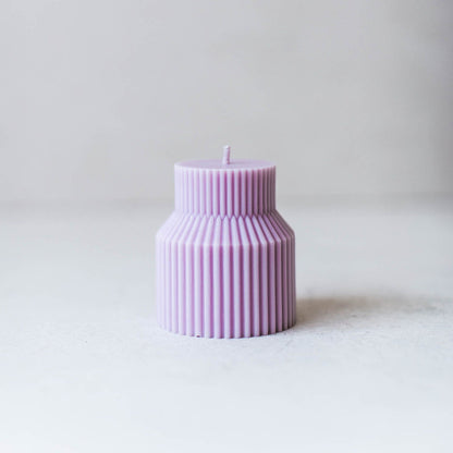 Two-Tier Ribbed Pillar Candle