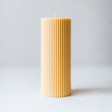 Load image into Gallery viewer, Large Ribbed Pillar Candle
