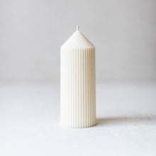 Load image into Gallery viewer, Pointed Ribbed Pillar Candle
